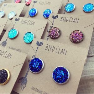 2 pairs of Druzy Studs